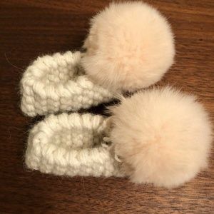 Hand knit baby booties